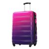 Hardshell Luggage Sets 3 Piece Gradient Color Expandable Suitcase with Spinner Wheels and TSA Lock Lightweight 20" 24" 28" Available,Purple and Pink