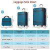 Hardshell Luggage Sets 3 Pieces 20"+24" Luggages and Cosmetic Case Spinner Suitcase with TSA Lock Lightweight,Blue