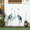 2-Piece Crane Garden Sculptures Blue for Lawn Patio Backyard Decoration 28.5"-29"