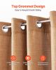 VEVOR Natural Linen Curtains, 52 x 84 inch 2 Panels Set, Grommet Light Filtering Thick Flax Textured Linen Drapes, Privacy Burlap for Living Room