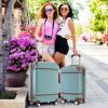 Hardshell Luggage Sets with Bags Lightweight Suitcase Double Spinner Wheels with TSA Lock ,Single Vintage Luggage 28 IN,Green