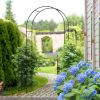 Outsunny 7.5' Metal Garden Arch with Gate, Garden Arbor Trellis for Climbing Plants, Roses, Vines, Wedding Arch for Outdoor Garden, Lawn, Backyard