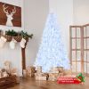 FCH 7ft 1346 Branches Automatic Tree Structure PVC Material 500 Lights Cool Color 8 Modes Christmas Tree White