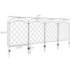 4-Panel Circle Design Metal Yard Fencing: Decorative Garden and Flower Bed Barrier|