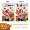 Garden Flag Welcome Gnome with Coffee at Harvest 12x18 inch Blockout Fabric Double Sided
