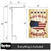 Combo Pack Garden Flag Stand Black 36x16 Inch & Garden Flag God Bless America USA Flag Map 12x18 Inch