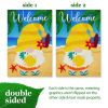 Garden Flag Welcome Gnome at Beach with Pineapple 12 x18 inch Blockout Fabric Double Sided