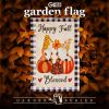 Garden Flag Happy Fall Blessed Two Gnomes Sitting on Pumpkins 12x18 inch Blockout Fabric Double Sided