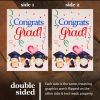 Garden Flag Congrats Grad Three Gnomes Graduating 12x18 inch Burlap Fabric Double Sided