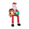 9.5ft Inflatable Sitting Santa Decor - 4 Built-in LED Lights 210T Polyester Quick Inflation Outdoor Xmas Decor