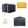 8ft x 10ft Outdoor Metal Storage Shed with Floor Base,Black