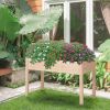 Outsunny Raised Garden Bed with Legs, 48" x 22" x 30", Elevated Wooden Planter Box, Self-Draining with Bed Liner for Vegetables, Herbs