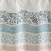 Printed and Pieced Rod Pocket Valance Aqua 50x18"