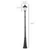 Solar Post Light 94.5" Outdoor Vintage Street Lamp Solar Powered for Garden Pathway Driveway Black