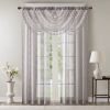 Diamond Sheer Embroidered Waterfall Valance Grey 38x46"