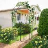2 in 1 Garden Arbor with Door and Latch for Outdoor Lawn