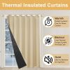 1 Panel Ivory Smooth 52 in. W x 96 in. L Blackout Thermal-Insulated Room Darkening Cold Protection Curtain for Winter