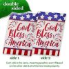 House Flag God Bless America USA Flag Accent | 28x40 Inch | Printed Blockout Polyester Patriotic Decoration