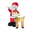 6.3FT Lighted Christmas Inflatable Decoration, Inflatable Santa and Reindeer