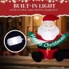 5.8FT Lighted Christmas Inflatable Decoration, Inflatable Santa Claus Holding Banner