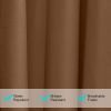 Brown Polyester 50 in. W x 108 in. L Tap Top Blackout Curtain (Double Panel), Silencer clip