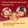 6.3FT Lighted Christmas Inflatable Decoration, Inflatable Gingerbread Man Family