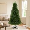 6FT Hinged Unlit Artificial Christmas Tree with 582 Tips, Full PVC Branches