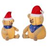 Set of 2 Lighted Plush Bear Christmas Decorations