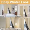 1 Panel Ivory Smooth 52 in. W x 96 in. L Blackout Thermal-Insulated Room Darkening Cold Protection Curtain for Winter
