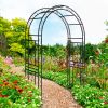 Metal Garden Arch L59'' x W17.71'' x H90.55'' Climbing Plants Support Rose Arch Outdoor Black