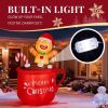 6.5FT Lighted Christmas Inflatable Decoration, Inflatable Gingerbread Man in Cup