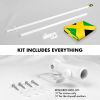 Combo Pack 6 Feet Tangle Free Spinning Flagpole White Jamaica Jamaican Flag 3x5 ft Printed 150D Brass Grommets Flag Included Aluminum Flag Pole