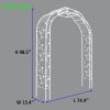 Metal Garden Arch W74.4'' x H98.4'' Garden Arbor Trellis Climbing Plants Support Rose Arch Outdoor Arch Cream White