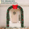 Christmas Artificial Tree Archway Decoration, Realistic PVC Holiday Tree Arch Frame for Outdoor Indoor Room Festival Party Wedding Garden, Arch Top