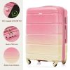 Luggage Set of 3, 20-inch with USB Port, Airline Certified Carry-on Luggage , ABS+PC Hard Shell Luggage with Spinner Wheels,pink