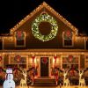 60in Pre-lit Christmas Wreath, Lighted Artificial Xmas Wreath with 220 Cold & Warm White Lights and 600 PVC Tips and DIY Ornaments