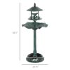Bird Bath Bowl, 3-in-1 Pedestal Birdbath with Bird Feeder and Flower Planter, Large Water Basin, Outdoor, Green