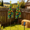 2Pack Solar Christmas Tree Lights 37.4in - 100 LED 4 Colors 8 Modes, IP44 Waterproof Outdoor Pathway Decor with Ornaments