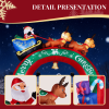 10FT Lighted Christmas Inflatable Archway, Inflatable Arch with Reindeer Pulling Santa's Sleigh