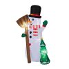 6.2FT Lighted Christmas Inflatable Decoration, Inflatable Snowman Holding Groom