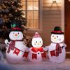 6.2FT Lighted Christmas Inflatable Decoration, Inflatable Snowman Family with Bunting