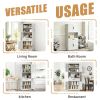 71 "High White Steel Kitchen Pantry Storage Cabinet with Large Countertop, Adjustable Shelves, Drawers and Hooks, Heavy-duty Modern Style Cabinet