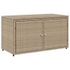 Garden Storage Cabinet Beige PE Rattan 41.3 in x 21.7 in x 23.8 in