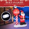 8.2FT Lighted Christmas Inflatable Decoration, Inflatable Black Santa & Road Sign