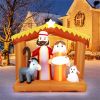 6ft Inflatable Nativity Scene - 6 Built-in LED Lights Weather-Resistant Polyester Xmas Outdoor Decor
