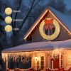 60in Pre-Lit Outdoor Christmas Wreath Decoration, LED Metal Holiday Decor for Home Exterior, Garden w/ 400 Lights, Bow - Gold/Red