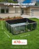 VEVOR Canvas Fish Pond, 470 Gal Above Ground Fish Pond, PVC Koi Tank with Clear Viewing Panel