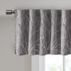 Faux Silk Embroidered Window Valance Grey 50x18"