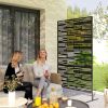 78" H x 48" W Metal Outdoor Privacy Screen, Freestanding Decorative Privacy Fence Screen for Balcony, Black