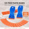 VEVOR Plastic Razor Blade Scraper, 2PCS Scraper Tool, 120PCS Plastic Blades, Cleaning Scraper Remover for Stickers, Decals, Adhesive, Labels
